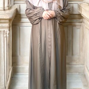 Puff Sleeves Abaya - Copper Brown