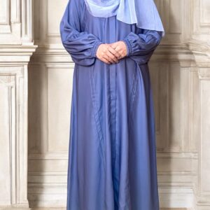 Puff Sleeves Abaya - Moon Grey