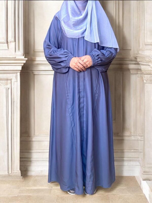 Puff Sleeves Abaya - Copper Brown - Image 3